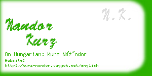 nandor kurz business card